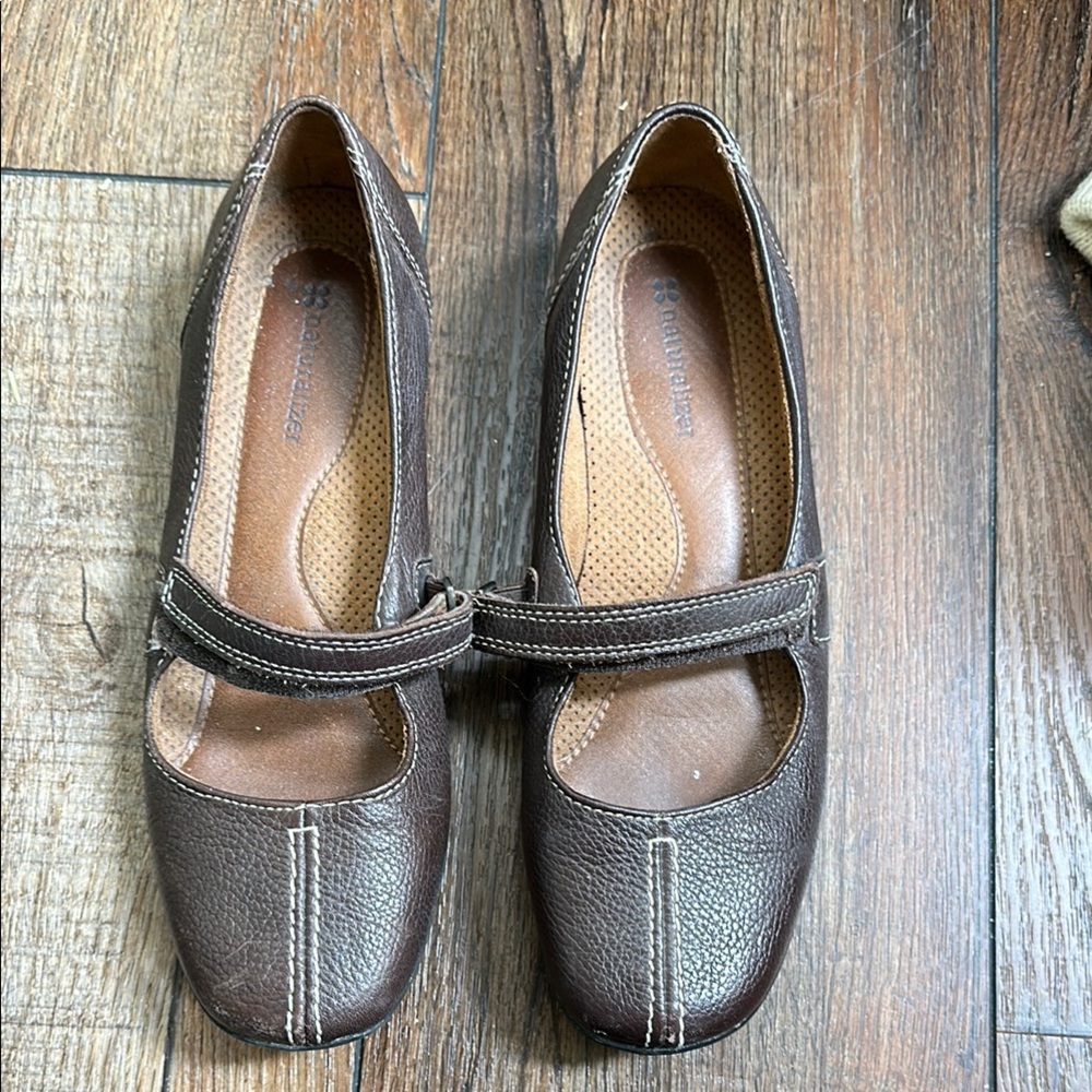 Naturalizer Brown Leather Mary Jane Shoes